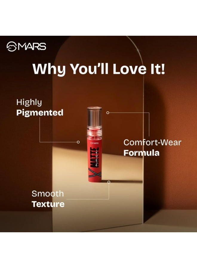 MARS Matte Muse Mousse Lipstick (3ml) (18-FIERCE STAR) with Doe-Foot Applicator | Highly Pigmented | Smooth Texture | Hydrating Formula | Blurry Lips Effect - Image 2